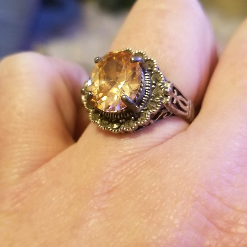Citrine & Silver Stunner of a Ring